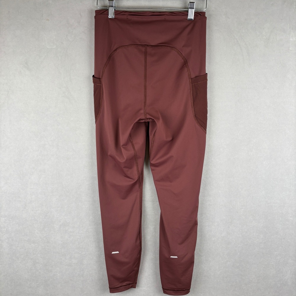 REI Swiftland Running Leggings Wmns M Burgundy Red Pocket Activewear Hiking Gorp - Picture 3 of 8